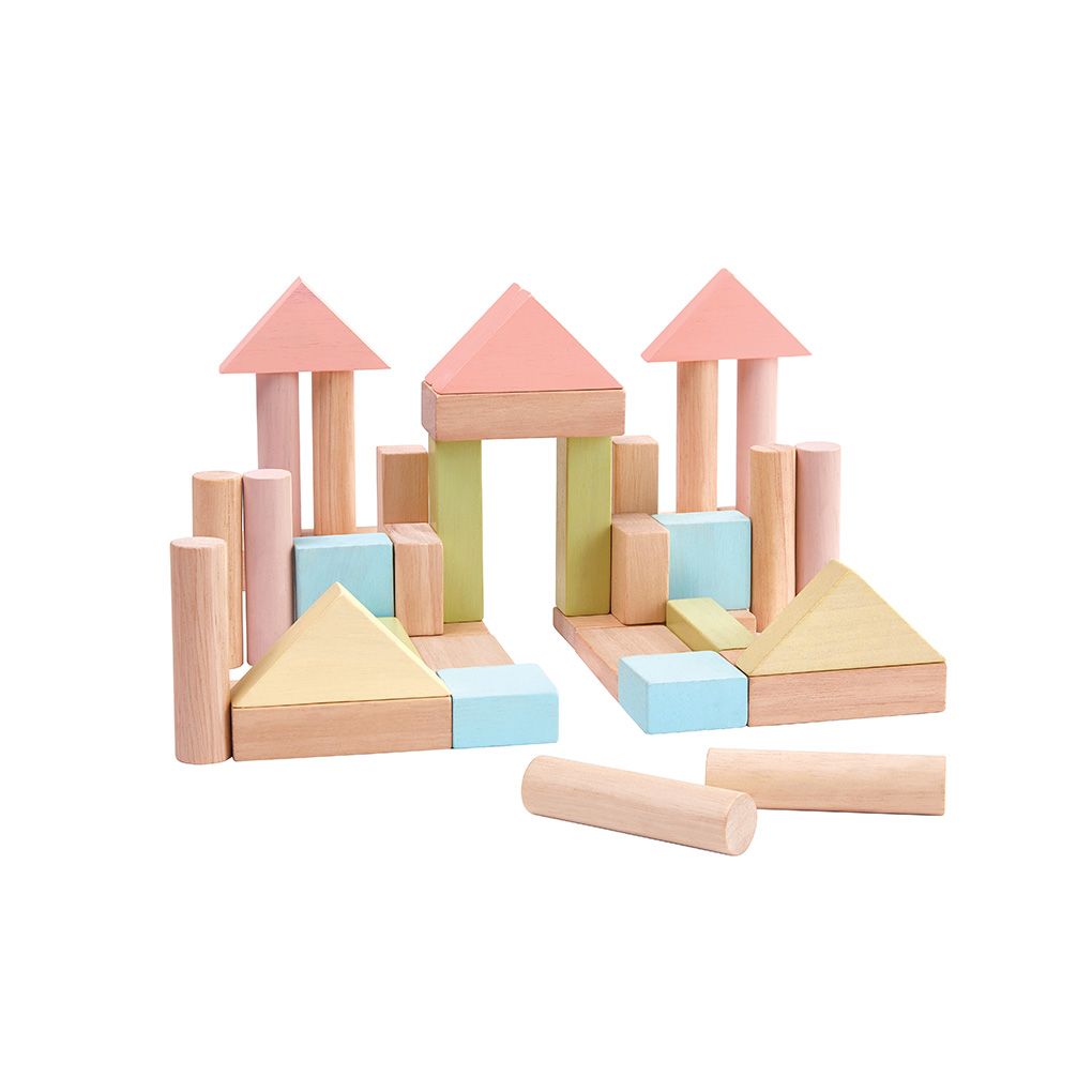 Pastel wooden building blocks